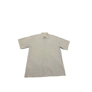 Izod Men's Medium striped  Button  Down Casual Shirt